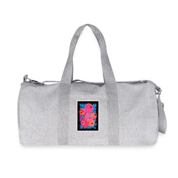 Pink Art Deco Bouquet  - Recycled Canvas Sports Bag by Stanley/Stella - heather grey - Front