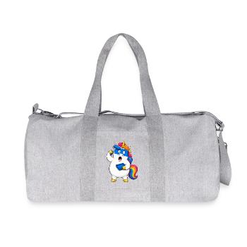 Clumsy Unicorn Paint Roller Fail - Recycled Canvas Sports Bag by Stanley/Stella - heather grey - Front