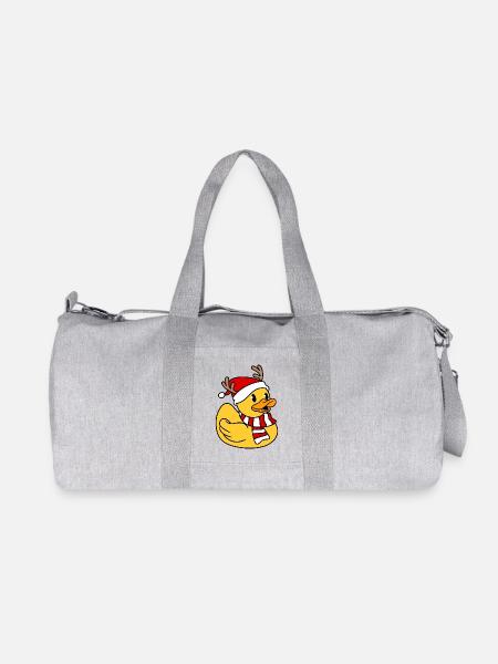 Gummiente Weihnachten Ente Weihnachtsente Rentier - Recycelte Canvas-Sporttasche von Stanley/Stella - Grau meliert