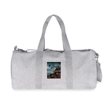 House by the Beach, Hawaii, USA - Recycled Canvas Sports Bag by Stanley/Stella - heather grey - Front