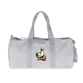 Gans mit Weihnachtskugel - Ei . 1 - Recycelte Canvas-Sporttasche von Stanley/Stella - Grau meliert - Vorne