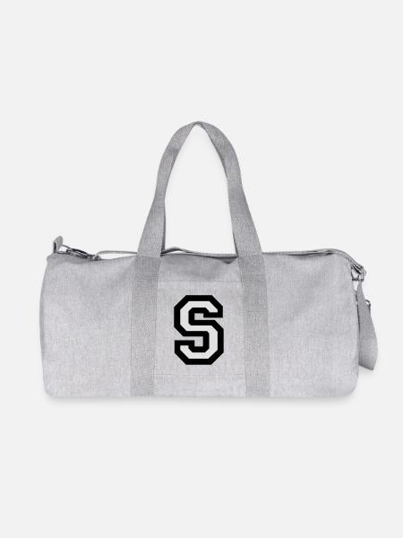 Buchstabe S (zweifarbig) - Recycelte Canvas-Sporttasche von Stanley/Stella - Grau meliert