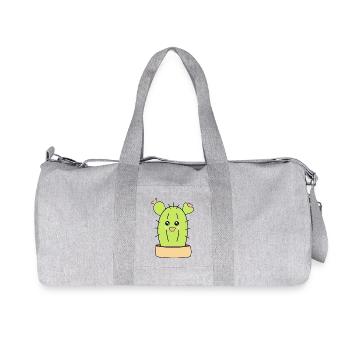 Cactus, cacti, succulents, plant cute - Recycled Canvas Sports Bag by Stanley/Stella - heather grey - Front