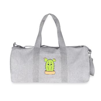 Kawaii Cactus Kawaii Plant Kawaii Succulents - Recycled Canvas Sports Bag by Stanley/Stella - heather grey - Front