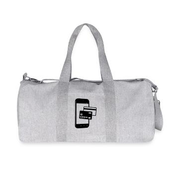 Téléphone avec carte de crédit carte NIP Visa - Sac de sport en toile recyclée Stanley/Stella - gris chiné - Devant