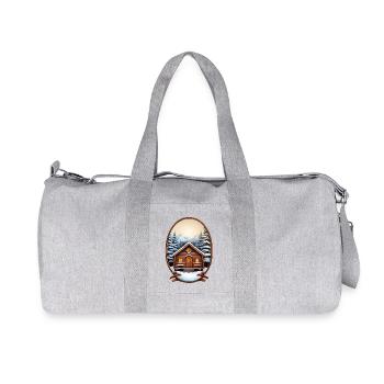 Cabane en bois, maison de Noël - Sac de sport en toile recyclée Stanley/Stella - gris chiné - Devant