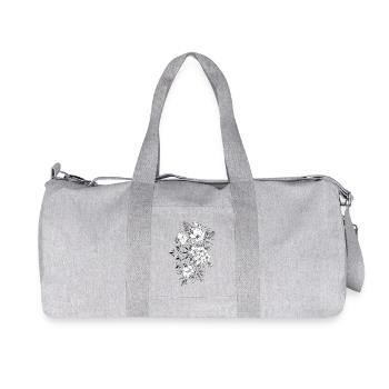 Cherry mandala floral design - Recycled Canvas Sports Bag by Stanley/Stella - heather grey - Front