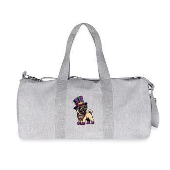 Mardi Gras Carlin chien bande dessinée - Sac de sport en toile recyclée Stanley/Stella - gris chiné - Devant