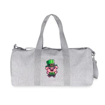 St. Patricks Day Schwein Cartoon - Recycelte Canvas-Sporttasche von Stanley/Stella - Grau meliert - Vorne