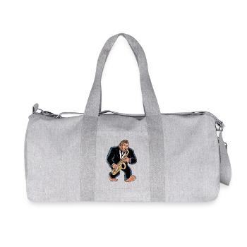 Bigfoot Sasquatch Saxophone Joueur Jazz Dessin animé - Sac de sport en toile recyclée Stanley/Stella - gris chiné - Devant