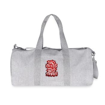Bad choices make the best stories - Recycled Canvas Sports Bag by Stanley/Stella - heather grey - Front
