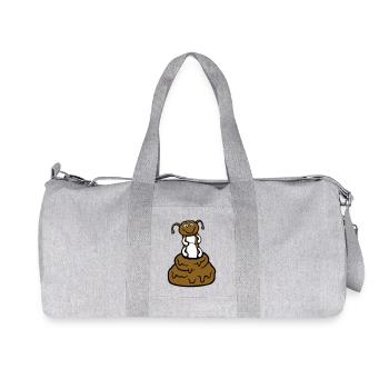 Funny caterpillar shit poop pile pile disgust poop - Recycled Canvas Sports Bag by Stanley/Stella - heather grey - Front
