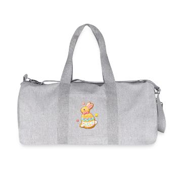 Cute bunny as a decorated cookie - Recycled Canvas Sports Bag by Stanley/Stella - heather grey - Front