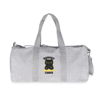 Nobody Freakin' Cares - Recycled Canvas Sports Bag by Stanley/Stella - heather grey - Front