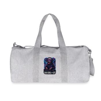 DJ Weimaraner : Trop cool pour s’asseoir – Style club néon - Sac de sport en toile recyclée Stanley/Stella - gris chiné - Devant