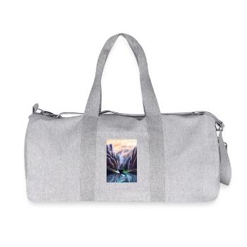 Orca jumping in mountain valley - Recycled Canvas Sports Bag by Stanley/Stella - heather grey - Front