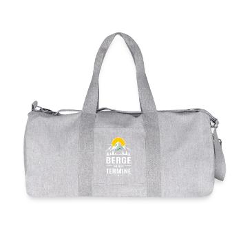 Berge statt Termine – Freiheit statt Alltag - Recycelte Canvas-Sporttasche von Stanley/Stella - Grau meliert - Vorne
