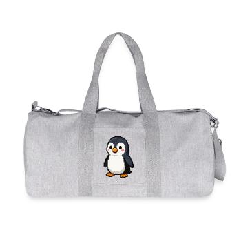 Pixel Penguin : esthétique rétro ludique - Sac de sport en toile recyclée Stanley/Stella - gris chiné - Devant