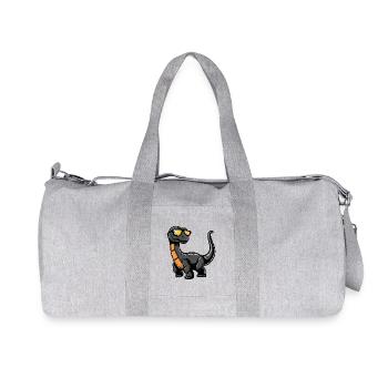 Dinosaur brontosaurus Cool Comic - Recycled Canvas Sports Bag by Stanley/Stella - heather grey - Front