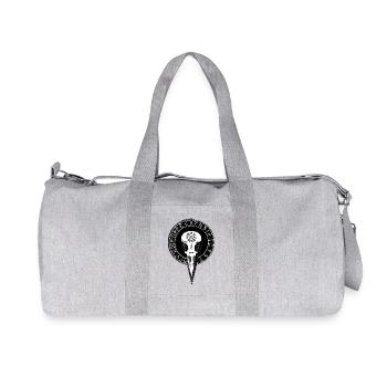 crâne Rabe avec grand cercle Rune - Sac de sport en toile recyclée Stanley/Stella - gris chiné - Devant