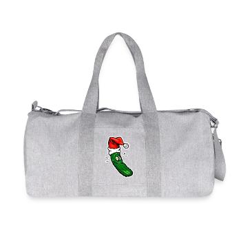 Weihnachtsgurke mit Santa Muetze - Recycelte Canvas-Sporttasche von Stanley/Stella - Grau meliert - Vorne