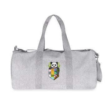 Panda in the pocket - Recycled Canvas Sports Bag by Stanley/Stella - heather grey - Front