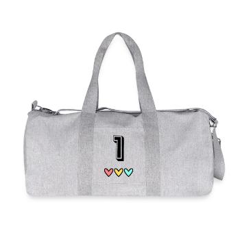 1 AN. 1er ANNIVERSAIRE. ANNIVERSAIRE 1 AN. 1 - Sac de sport en toile recyclée Stanley/Stella - gris chiné - Devant