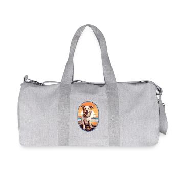 Chien sur la plage - Sac de sport en toile recyclée Stanley/Stella - gris chiné - Devant