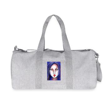 Farbkontrollierte Masken berührte Kunst - Recycelte Canvas-Sporttasche von Stanley/Stella - Grau meliert - Vorne