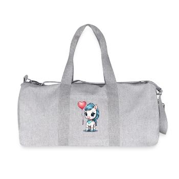 Cute pony with heart - Recycled Canvas Sports Bag by Stanley/Stella - heather grey - Front