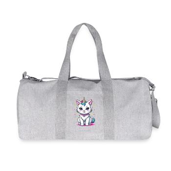 Süße Katzeneinhorn - Recycelte Canvas-Sporttasche von Stanley/Stella - Grau meliert - Vorne
