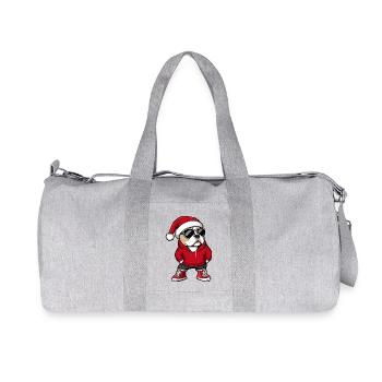 Staffordshire Bull Terrier Chien Noël - Sac de sport en toile recyclée Stanley/Stella - gris chiné - Devant