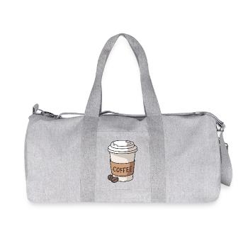 Coffee Cup Simple Caffeine Lover - Recycled Canvas Sports Bag by Stanley/Stella - heather grey - Front