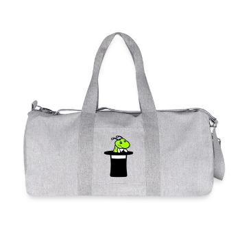 Caterpillar Top Hat Magician Wizard Magic Trick Cute - Recycled Canvas Sports Bag by Stanley/Stella - heather grey - Front