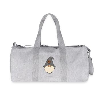 Nain de jardin d’automne gnome avec motif de feuille - Sac de sport en toile recyclée Stanley/Stella - gris chiné - Devant
