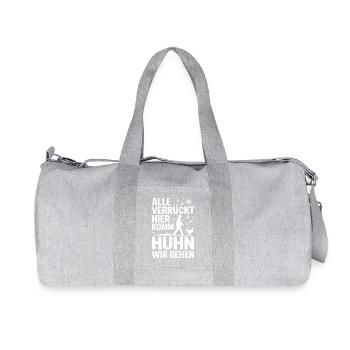 All crazy here come chicken we're going - Recycled Canvas Sports Bag by Stanley/Stella - heather grey - Front