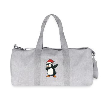 Penguin Santa Dab - Recycled Canvas Sports Bag by Stanley/Stella - heather grey - Front