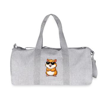 Hamster confiant avec des lunettes de soleil - Sac de sport en toile recyclée Stanley/Stella - gris chiné - Devant