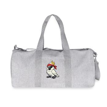 Cockatoo with bandana - Recycled Canvas Sports Bag by Stanley/Stella - heather grey - Front