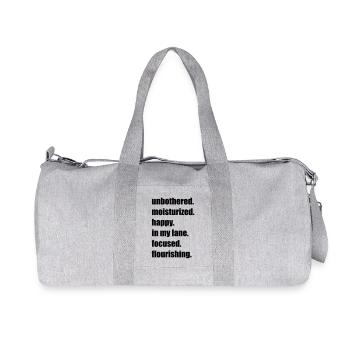 Mantra de mème Heureux, Focalisé et Épanoui, - Sac de sport en toile recyclée Stanley/Stella - gris chiné - Devant