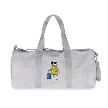 Dalmatian in Hawaiian Look Travel Dog - Recycled Canvas Sports Bag by Stanley/Stella - heather grey - Front