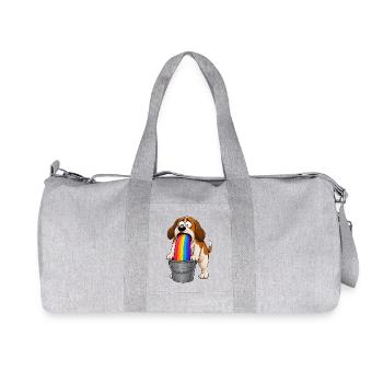 Rainbow Barfing Dog Bucket Mess - Recycled Canvas Sports Bag by Stanley/Stella - heather grey - Front
