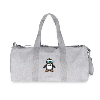 Penguin Cool Comic - Recycled Canvas Sports Bag by Stanley/Stella - heather grey - Front