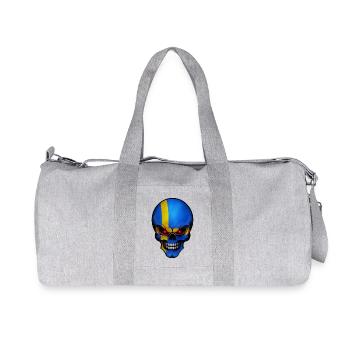 Crâne Suède conceptions rondes - Sac de sport en toile recyclée Stanley/Stella - gris chiné - Devant