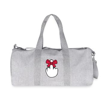 wanker middle finger show insult fuck you f - Recycled Canvas Sports Bag by Stanley/Stella - heather grey - Front