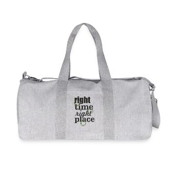 right time right place - Recycled Canvas Sports Bag by Stanley/Stella - heather grey - Front