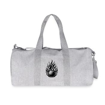 Burning Golf Ball in Fiery Flame Style - Recycled Canvas Sports Bag by Stanley/Stella - heather grey - Front