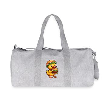 Drôle de canard dessin animé Fast Food Burger - Sac de sport en toile recyclée Stanley/Stella - gris chiné - Devant