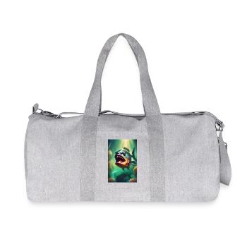 Abnorme Monsterfische - Recycelte Canvas-Sporttasche von Stanley/Stella - Grau meliert - Vorne