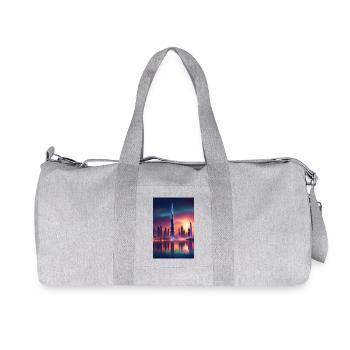 Coucher de soleil sur la ville de Dubaï - Sac de sport en toile recyclée Stanley/Stella - gris chiné - Devant